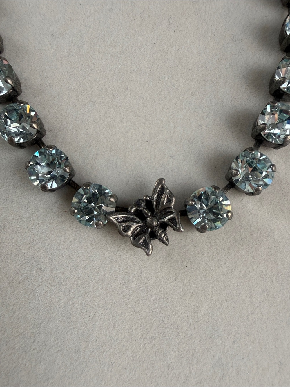 Sabika Silver-Tone Clear Crystal Butterfly Necklace with Matching Earrings
